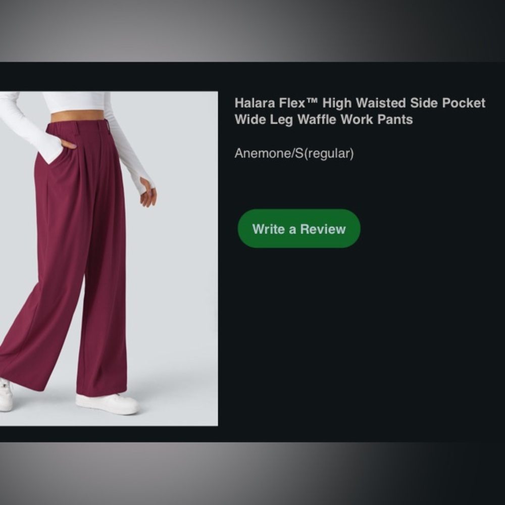 HALARA Wide Leg Pants in Burgundy - Picture 2 of 6